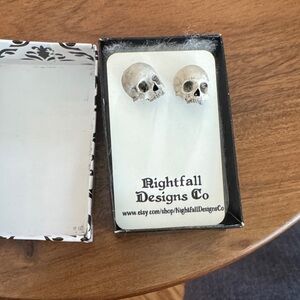 Silver Skull Earrings